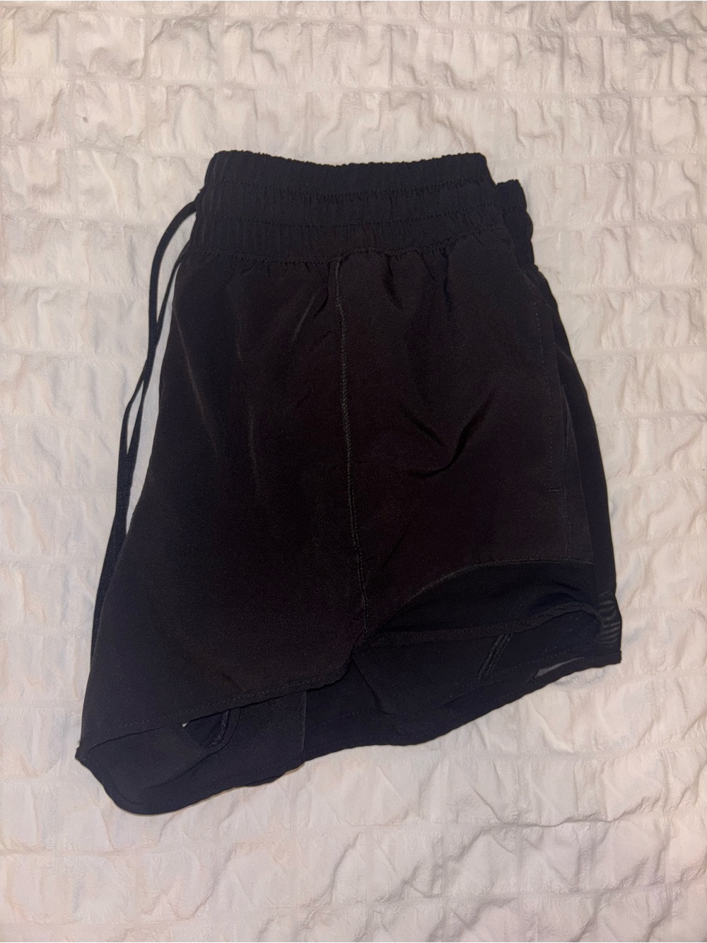 Black Athletic Short with Drawstring Waist